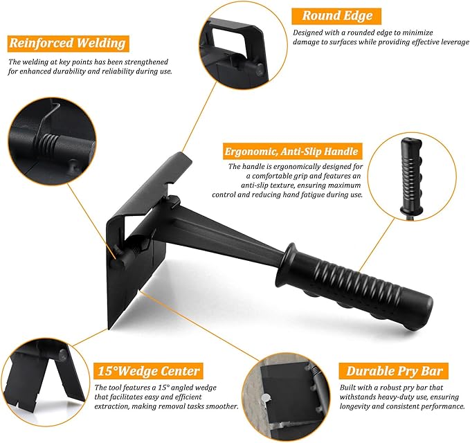 NEO-TEC Trim Puller 4-Inch Molding Remover for No-damage the surface Multi-Function Removal Tool Pry Bar Nail Puller for Commercial Work, Flooring, Baseboard and Molding Removal