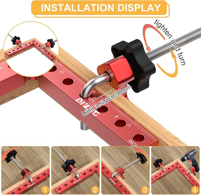 Corner Clamp for Woodworking, 90 Degree Corner Clamp, 4 Pack 5.5"x 5.5" - Image 4