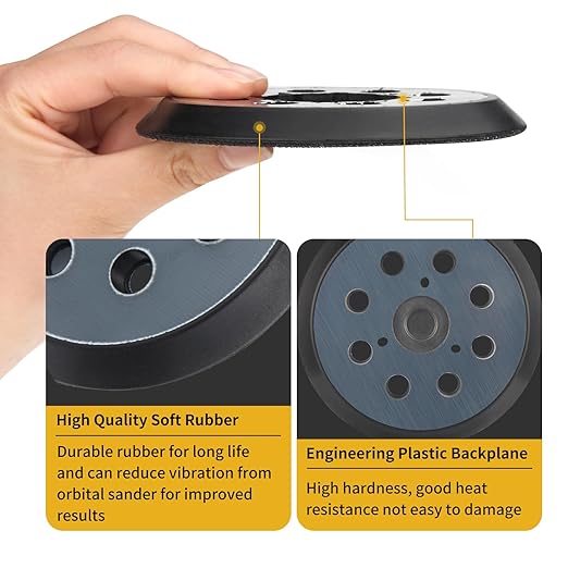 3 Pack 5" 8 Hole Hook & Loop Replacement Sander Pads Compatible with Makita Orbital Sander BO5010 BO5030K BO5031K BO5041K, Replacement Parts #743081-8/743051-7 (3 Screw Holes Sander Pads
