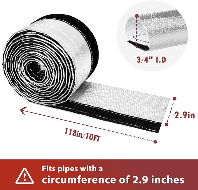 Wire Heat Shield Wrap for Car Hose Lines, 3/4" I.D. x 10FT, - Image 2