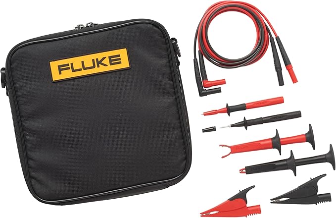 Fluke TLK-220 SureGrip Industrial Test Lead Kit with Zippered Vinyl Carry Case