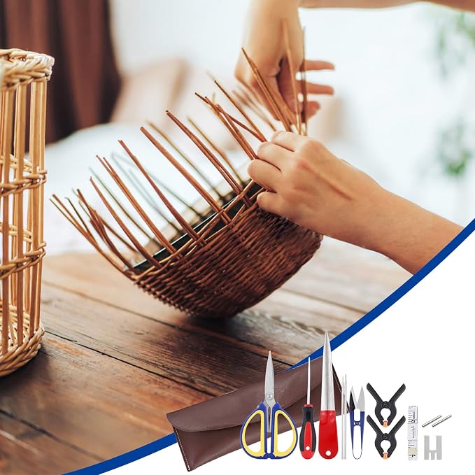 WISEPRO 12 PCS Basket Weaving Tool Kit, Basket Making Kit Pine Needle Basket - Image 5
