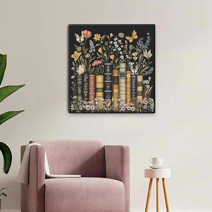EIBEILI Diamond Art Kits for Adults-Book Flower Diamond Painting Wall Art | - Image 3