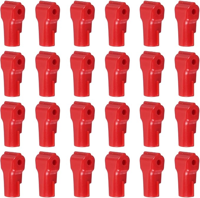 PATIKIL 5 mm Stop Peg Lock, 25 Pcs Pegboard Hooks Anti Sweep Theft Hook Locks Plastic Pegs for Mobile Accessories Shop Clothes Retail Security Display, Red