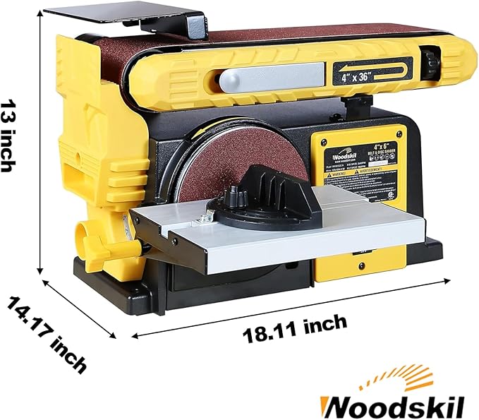 4.5-Amp Belt & Disc Sander Combo, 4x36 in. Belt & 6 in. Disc Sander with 3/4HP Motor, Upgraded Model