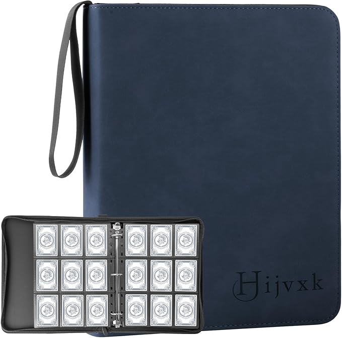 9 Pocket Card Binder, 720 Double Sided Pocket PU Card Binder, Matte Finish by Hijvxk