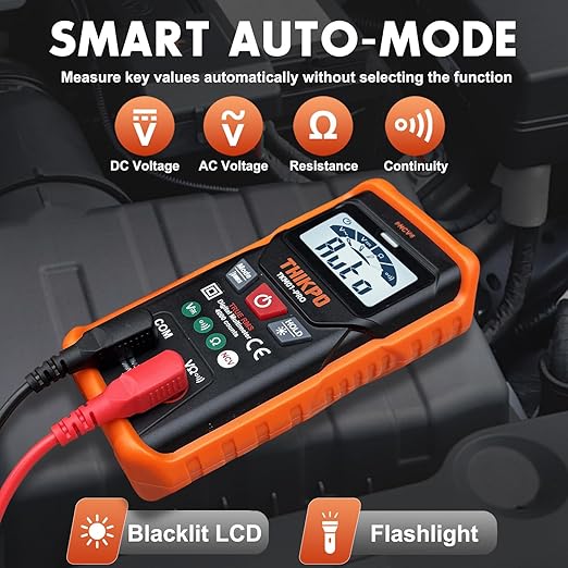 THIKPO TRMS Digital Multimeter 4000 Counts with NCV, Auto-Ranging Multimeter Measures AC/DC Voltage, Resistance, Capacitance, Continuity, Live Wire Detection, Backlight, Data Hold