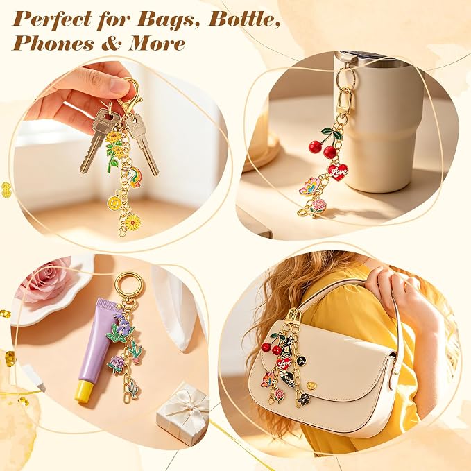 Ecoofor 613 PCS Charms Lip Gloss Keychain Making Kit, Bag Charm Kit - Image 7