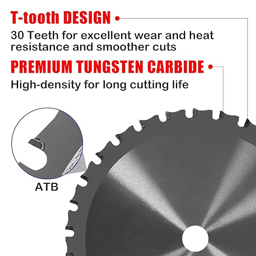 5-3/8" Circular Saw Blade, TCT Metal Cutting Saw Blades with 30T & 5/8" Arbor, Professional for Iron Steel Aluminum Stainless Steel Ferrous Metals