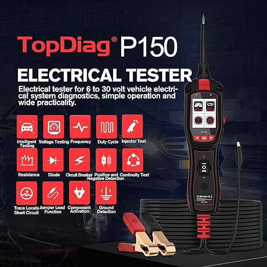 Electrical Tester for 6V-30V Cars, Short Circuit Breaker Finder Tool, Automotive Circuit Tester, Voltage Tester, P150