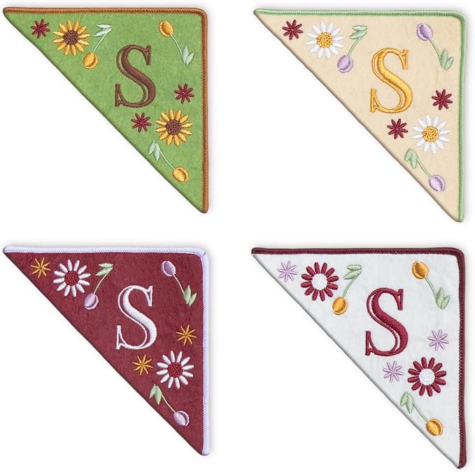 Personalized Embroidered Corner Mark, 4 Pack, Finished Initial Felt Bookmark by Unknown