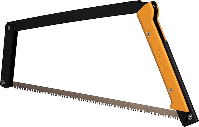 AGAWA - BOREAL24 Tripper Kit - 24 Inch Folding Bow Saw, 24" Rugged Cordura Sheath, Additional 24" Aggressive Blade (Black Frame - Yellow Handle)