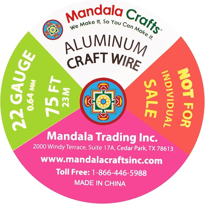 Mandala Crafts 22 GA Gray Copper Red Assorted Anodized Aluminum Craft Wire | - Image 3