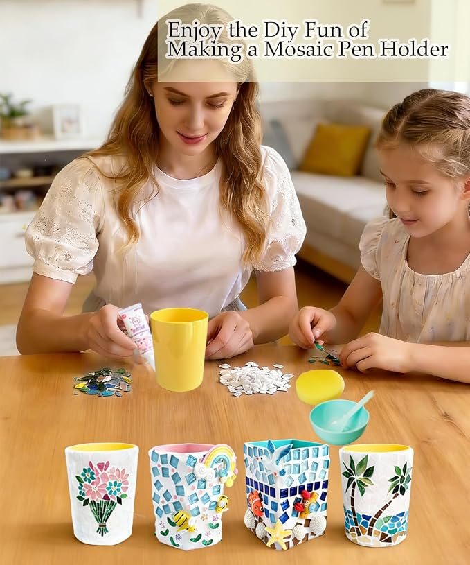 DIY Glass Mosaic Pen Holder Craft Kit - Image 4