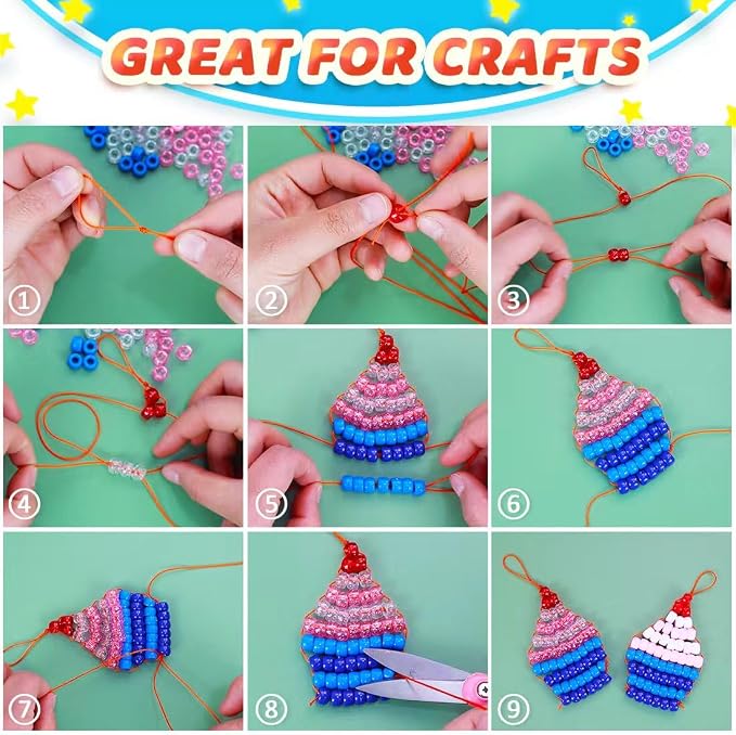IOOLEEM 4000pcs Clear Glitter Pony Beads, Beads - Image 4