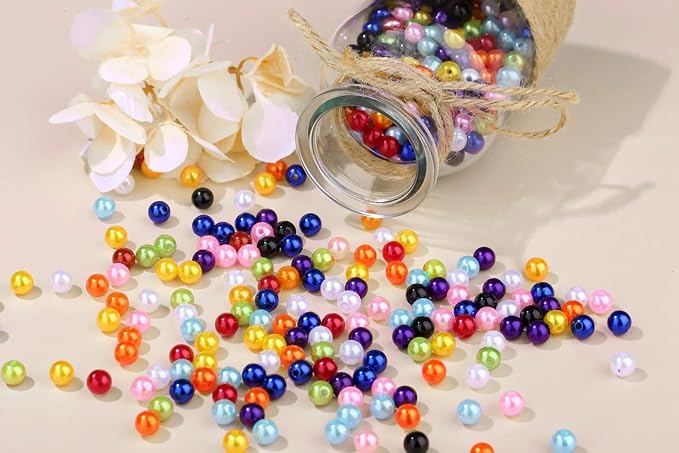 DUQGUHO Pearls for Bracelets 6mm Colorful Beads for Jewelry Making Fake Plastic - Image 3