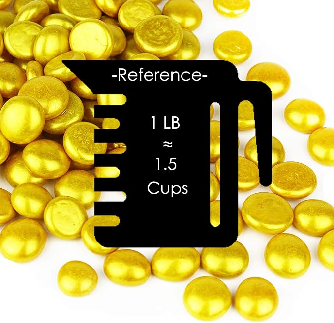 CYS EXCEL Gold Glass Gemstone Beads Vase Fillers Flat Marble Beads Multiple - Image 2