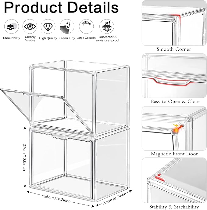 DILIBRA 5 Packs Clear Plastic Handbag Storage Organizer - Image 2