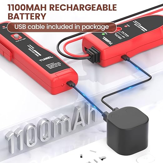 Underground Wire Locator, Underground Cable Locator with Rechargeable 1100mAh Battery, Cable Tester for Pet Fence