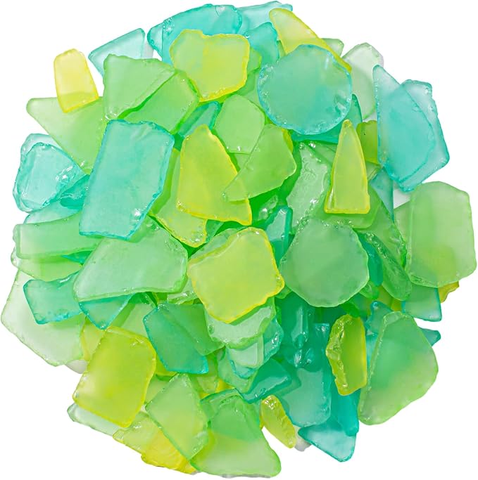 Keedolla Sea Glass for Crafts - 40 OZ Flat Frosted Seaglass Pieces Crushed for by Keedolla
