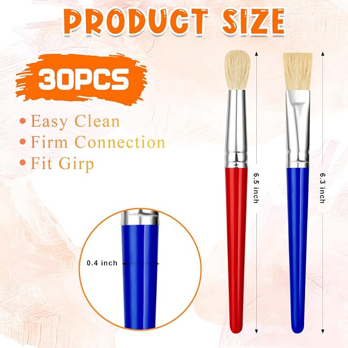YGAOHF 30 Pcs Paint Brushes for Kids - Image 3