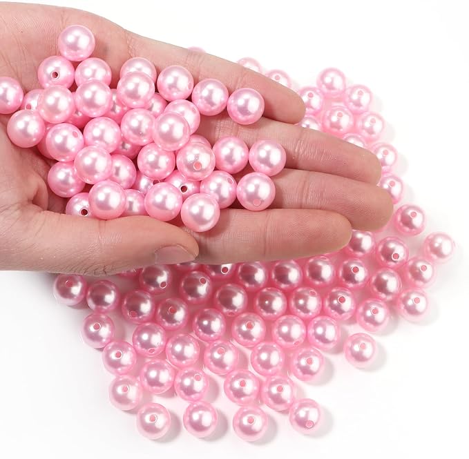150pcs Pink 12mm Pearl Beads by chuyau