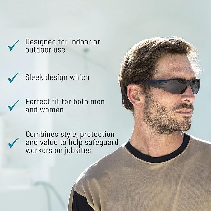 ATERET Protective Polycarbonate Safety Glasses White For Nurses Mechanic Electrician Saftey Glasses Goggles Anti Fog Eye Goggles Safety Protection (300 Pairs, Grey&Clear)