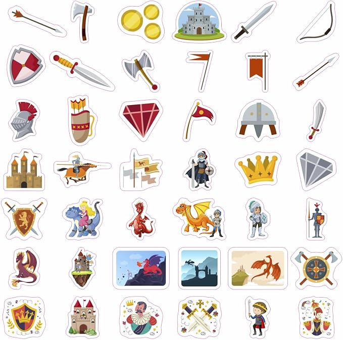 BulbaCraft 100Pcs Medieval Stickers - Image 3