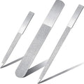 Mudder 3 Pcs Diamond Nail File Set Stainless Steel Double Side Nail File Metal Sapphire Buffer Manicure Files Natural Nails Emery Boards for Salon Home and Travel Women(Silver)