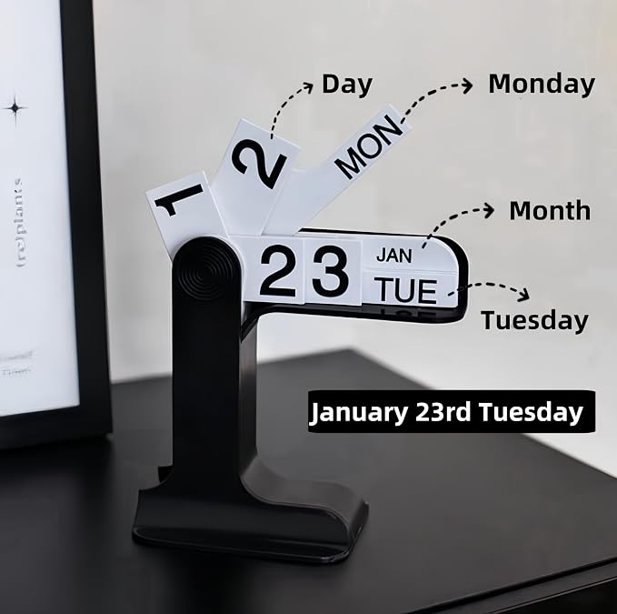 Perpetual Calendar, Standing Flip Calendar, Aesthetic Reusable Daily Page - Image 5