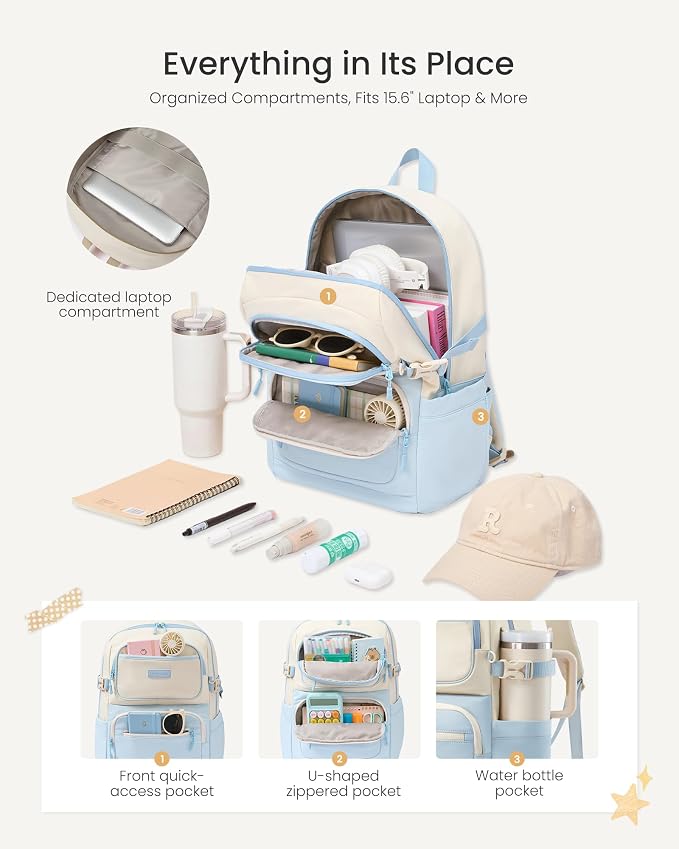 LOVEVOOK School Backpack for Teen Girls & College Students, Large Capacity - Image 2
