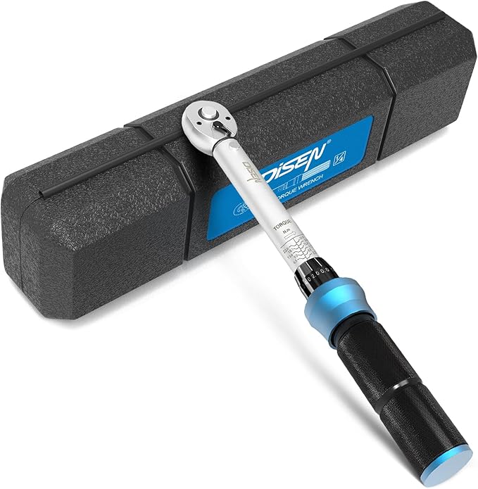 DISEN 1/4-Inch Drive Click Torque Wrench 20-220 In.lb/2-24Nm, 72 Tooth Dual-Direction Adjustable Ratchet Torque Wrench for Bike, Motorcycle and Car Repair