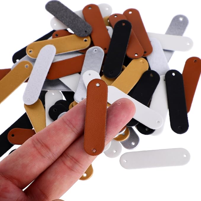 60pcs Handmade PU Leather Tags - Image 4