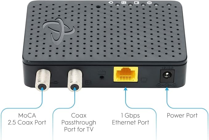 Hitron Bonded MoCA 2.5 Network Adapter for Ethernet Over Coax (Add-on 1 Pack) | Up to 1 Gbps Ethernet | Ideal Backbone for Home Mesh WiFi, Streaming, and Gaming