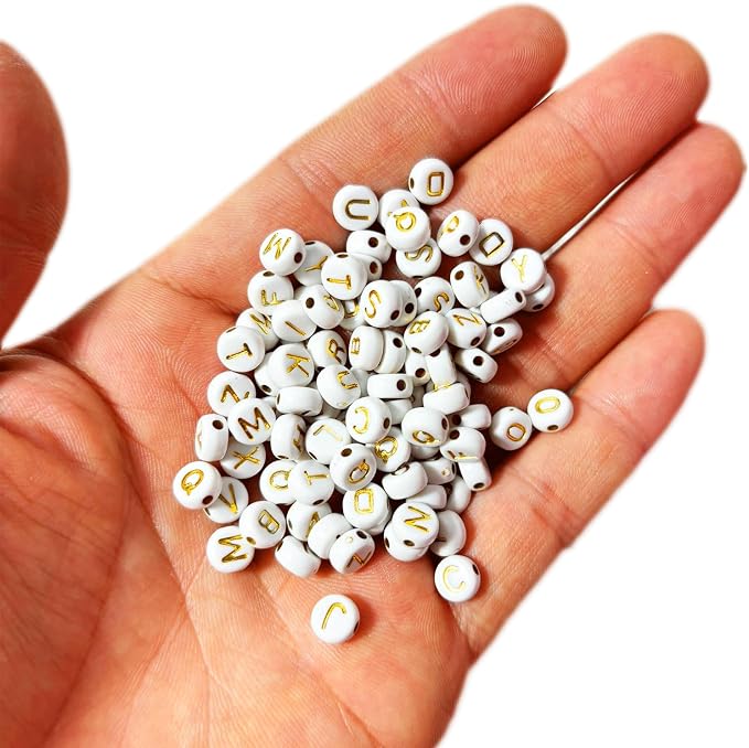 YMSDZHL Alphabet Beads A-Z 1300Pcs Letter Beads, Acrylic 4x7mm Round Letter - Image 4