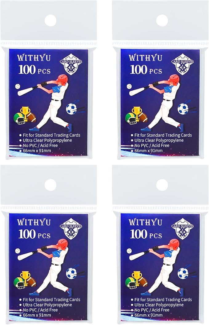 400 Pcs Soft Trading Card Sleeves, Top Loading Penny Card Sleeves by WITHYU