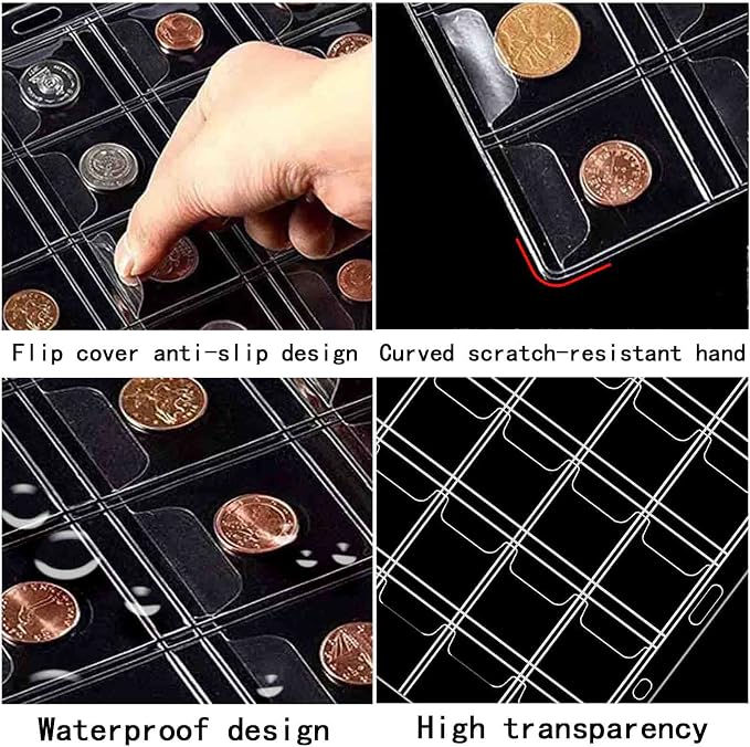 462 Pockets Coin Binder Collection Supplies Pages, Standard 9 Hole Coin - Image 3