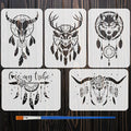 FINGERINSPIRE 5PCS Animals and Dreamcatcher Painting Stencil by FINGERINSPIRE