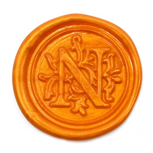Medieval Initial Alphabet Wax Letter Seal, Brass Head Wooden Handle, - Image 2