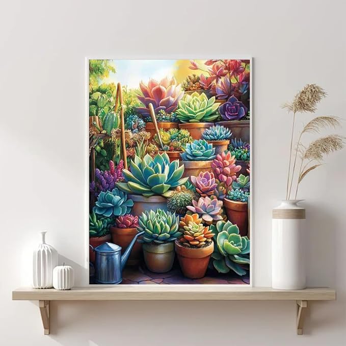 VeGuude Diamond Art Kits for Adults, Succulent Plants Diamond Paintings Kits - Image 7