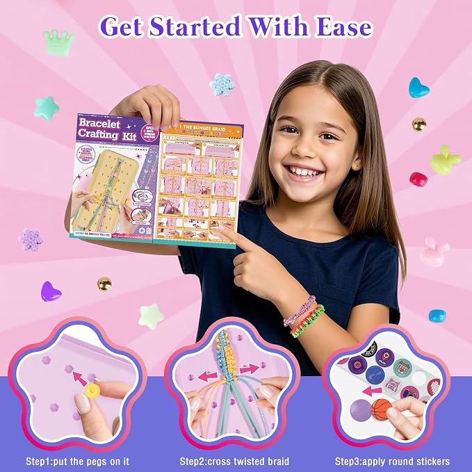 TingingYuli Friendship Bracelet Making Kit, 3-Layer Storage Box, Gift 6-12 | - Image 5