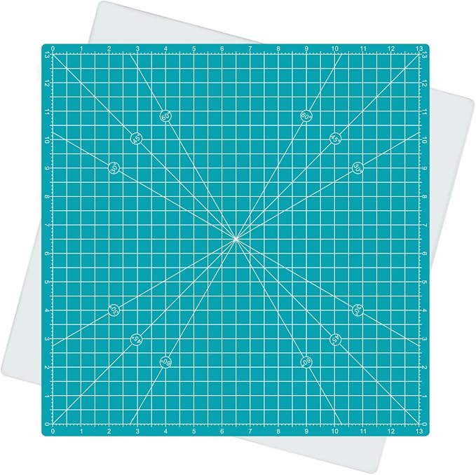 Rotating Self Healing Cutting Mat 14"x14", Square Sewing Cutting Mat Board by AMASEWART