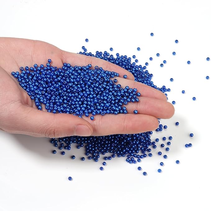 4000pcs Blue 3mm Pearl Beads by chuyau