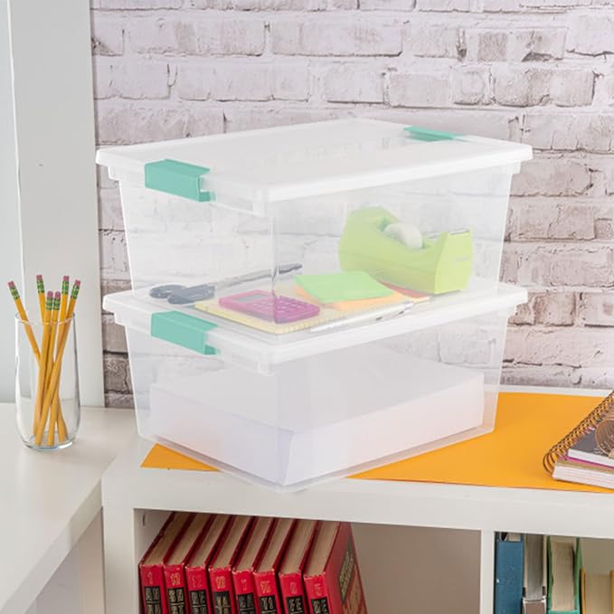 Sterilite 8-Pack Clip Box, Stackable Clear Plastic Bins - Image 9