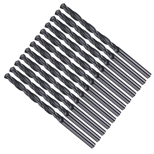 Drill Bit, 4.3mm Cutting Diameter, 4241 HSS Nitriding Black 118° Cutting Angle Versatile Jobber Bits - (Applications: for Drilling Plastic Wood Soft Metal), 12-Pieces