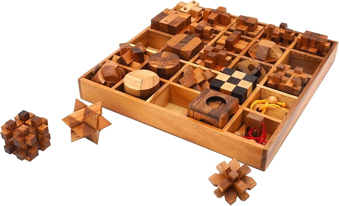 BSIRI 25 in 1 Wooden Brain Teaser Puzzles - Image 9