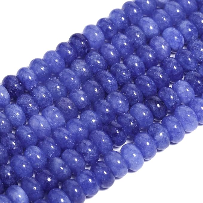 Songxi 5x8mm Natural Dark Blue Stone Rondelle Beads, Gemstone - Image 3
