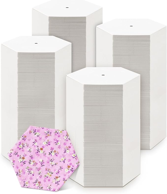 1000 PCS 1.5" White Hexagon Piecing Paper Templates, Quilting Templates by Neworkg