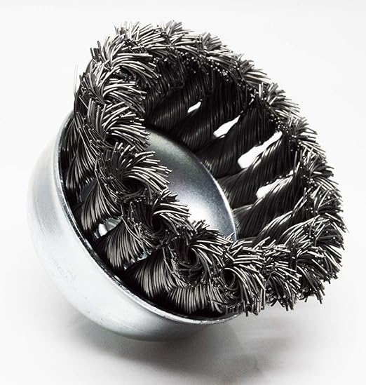 Benchmark Abrasives 2-3/4" Knot Wire Cup Brush for Narrow Holes Derusting Paint Removal Deburring Ferrous Metals Concrete, Wire End Brush for Angle Pneumatic Grinder - (Carbon Steel)