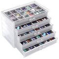 Misdary 90 Grid Rock Collection Box Clear Acrylic Display Case by Misdary